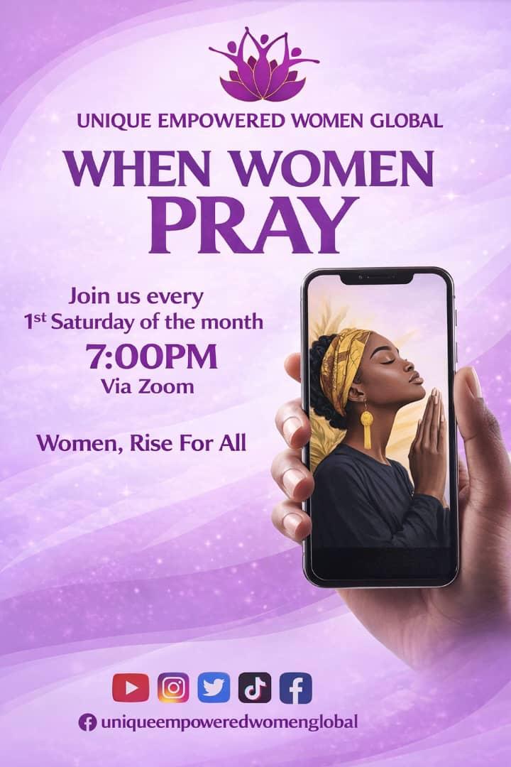 When Women Pray monthly prayer meeting flyer